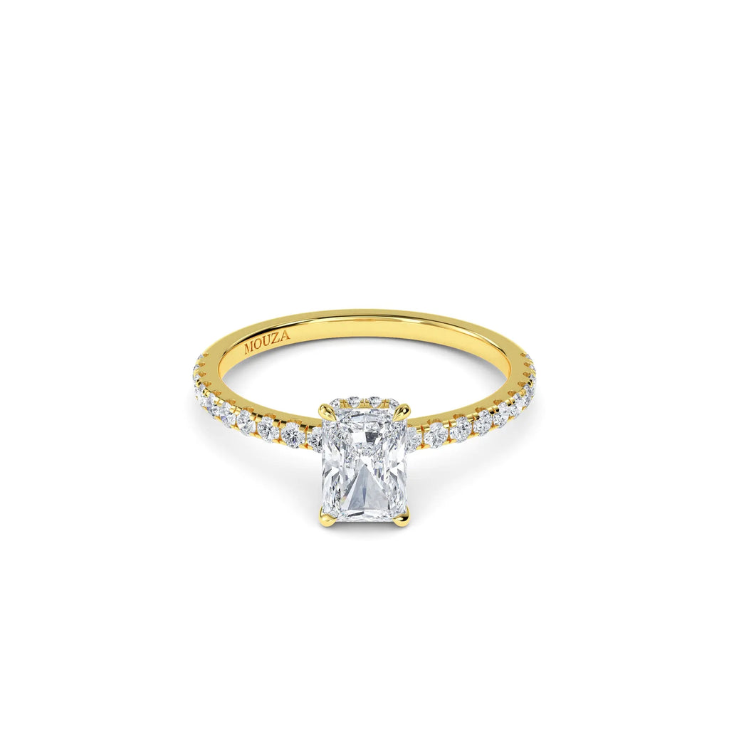 1.00ct Lab Grown Diamond Radiant Hidden Halo Engagement Ring