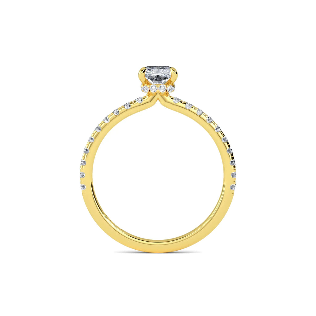 1.00ct Lab Grown Diamond Radiant Hidden Halo Engagement Ring