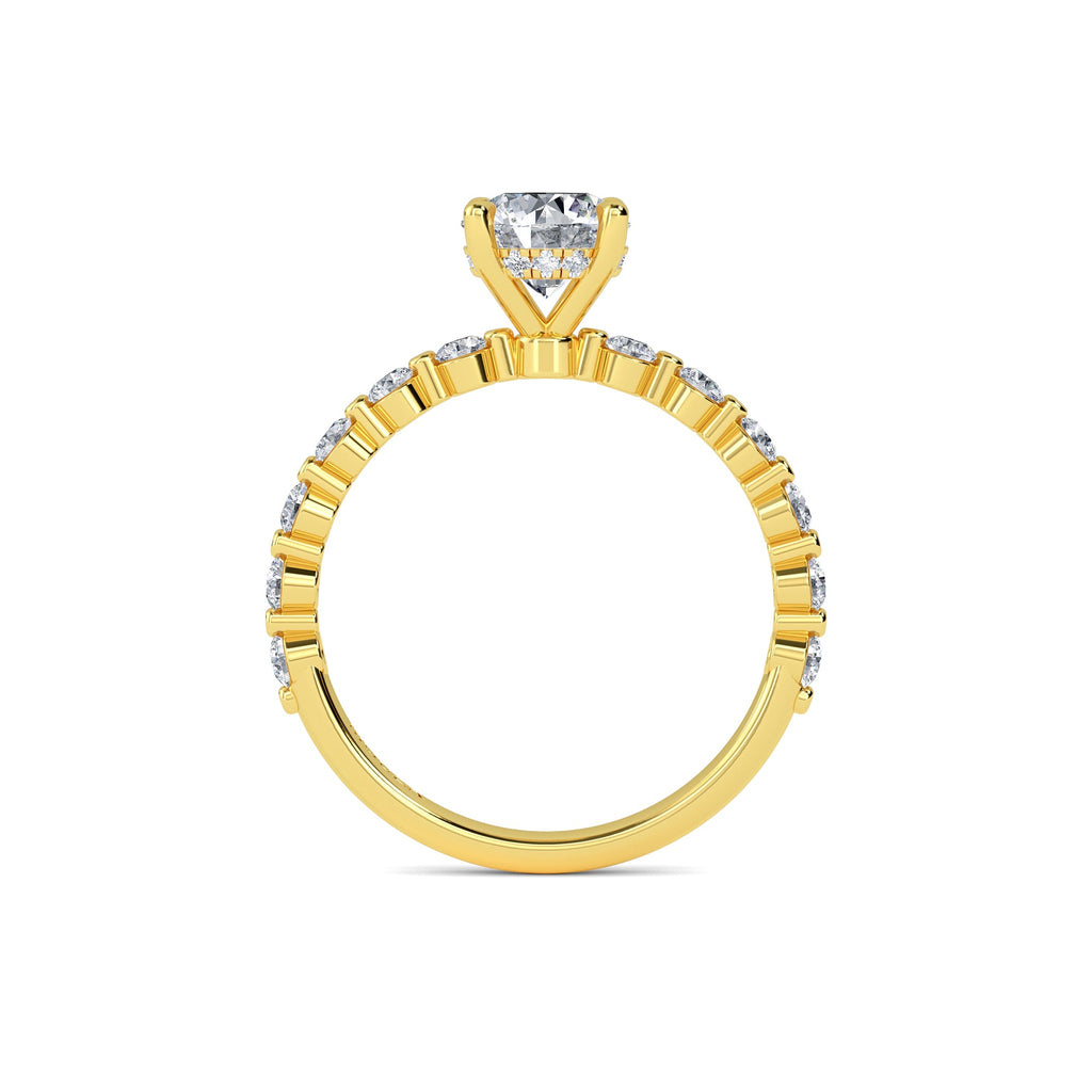 2.00 Carat Natural Diamond Round Diamond Band Engagement Ring