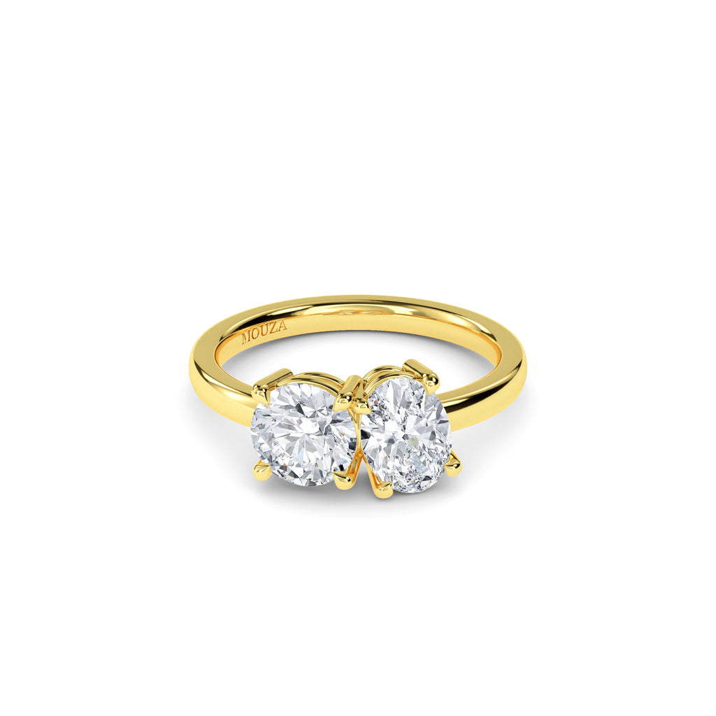 1.80ct Lab Grown Diamond Moi Et Toi Engagement Ring