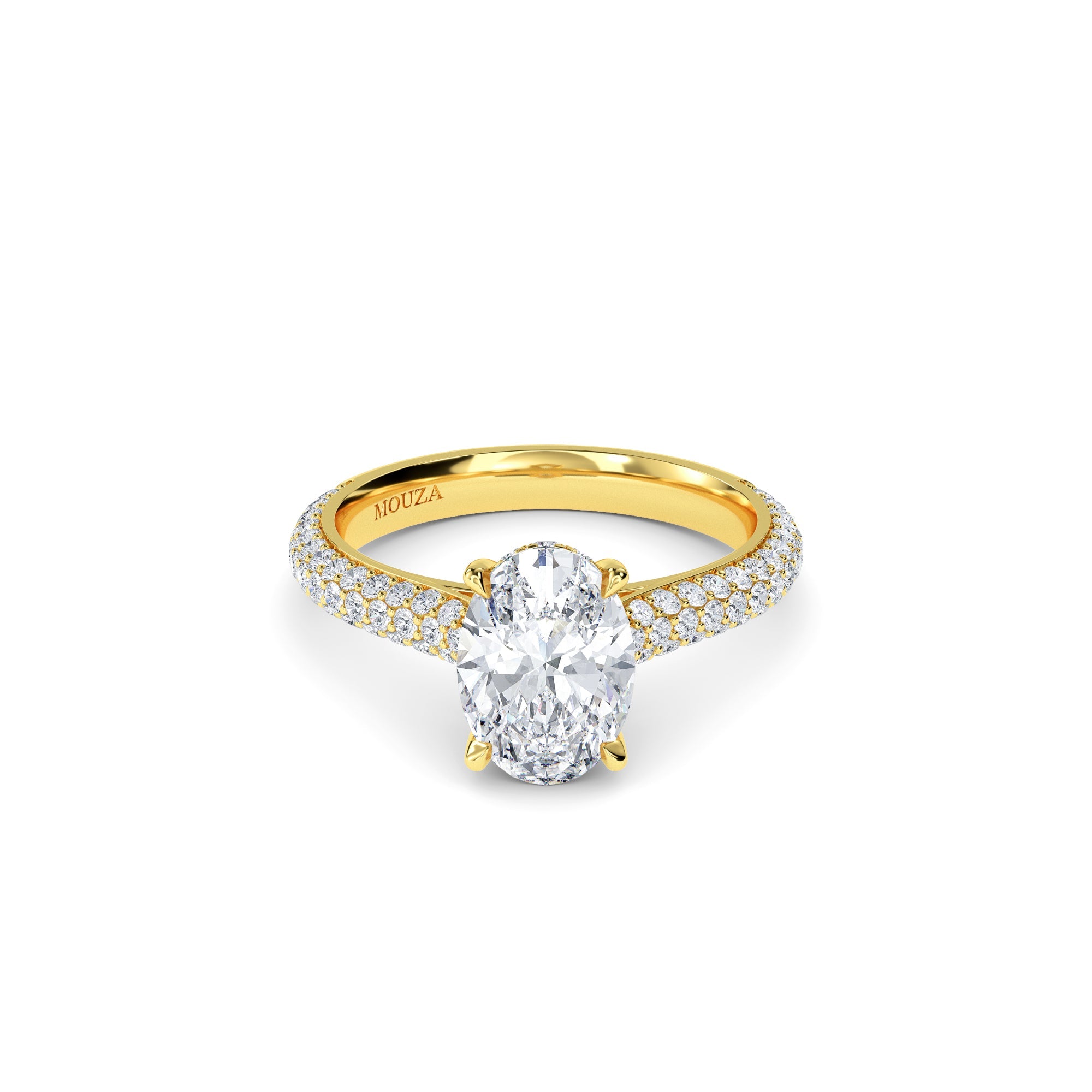 1.00ct Natural Diamond Oval Hidden Halo Engagement ring