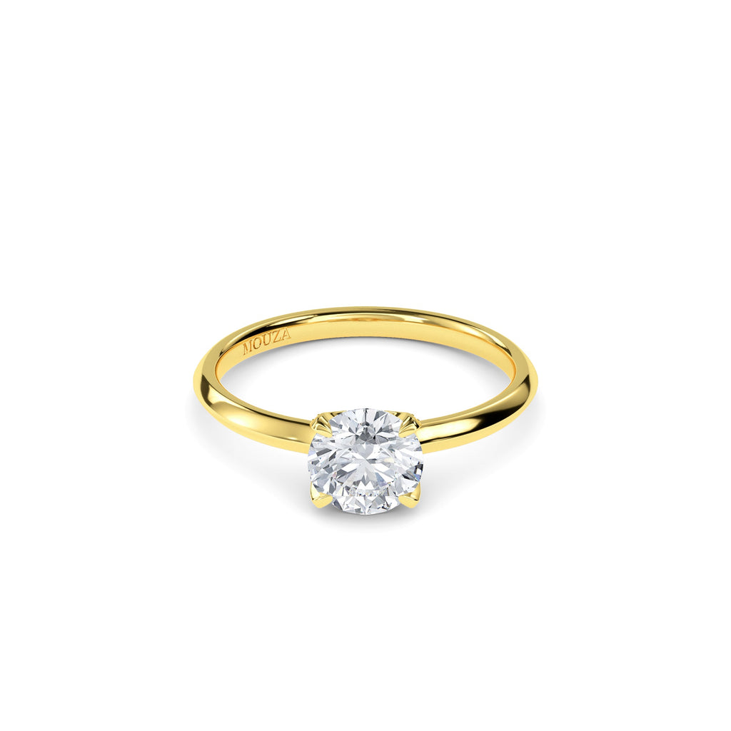 1.00 carat Natural Diamond Round Solitaire Engagement Ring