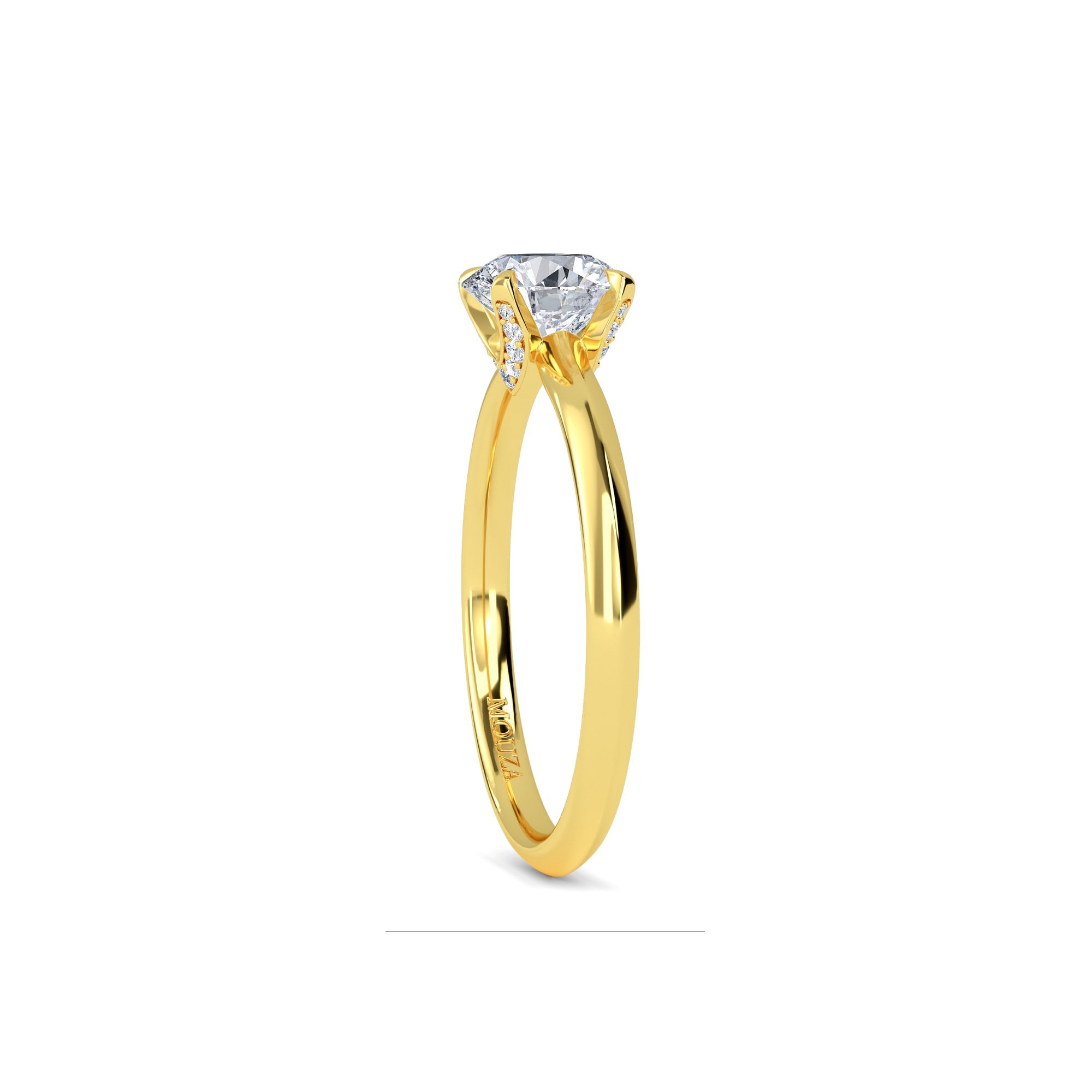 1.00 carat Natural Diamond Round Solitaire Engagement Ring