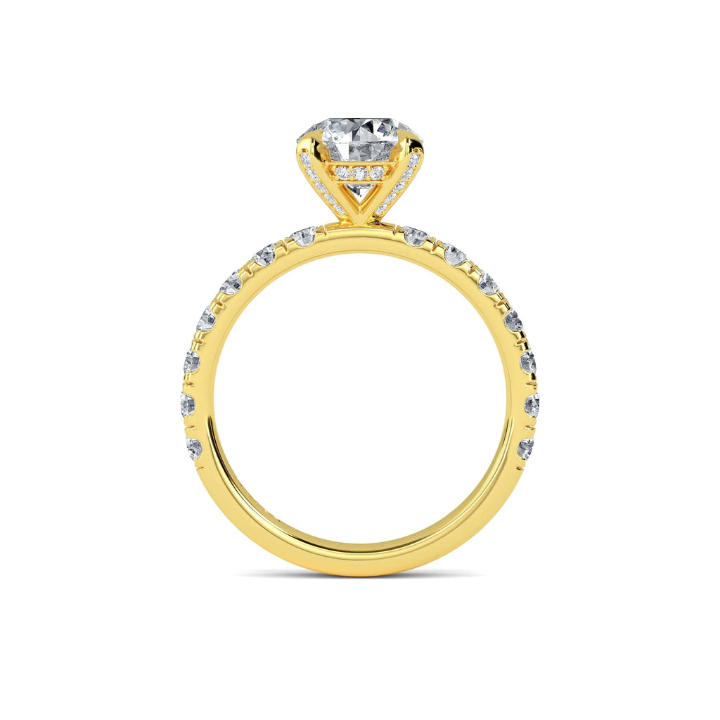 1.50ct Lab Grown Diamond Round Hidden Halo Engagement Ring