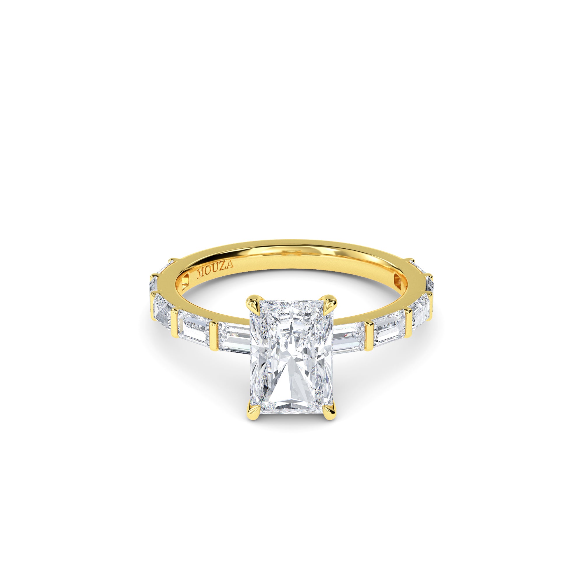1.20ct Lab Grown Diamond Radiant Cut Diamond Band Engagement Ring
