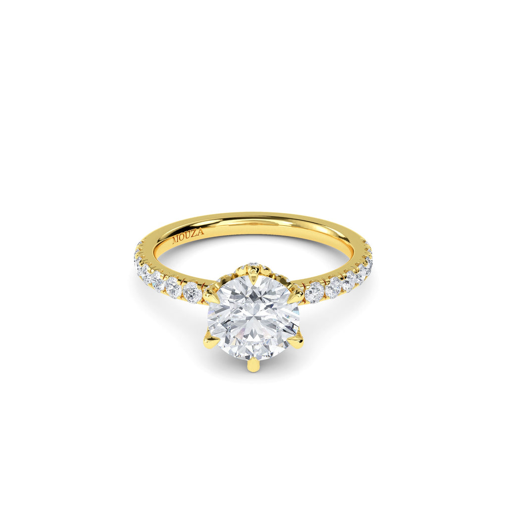 1.00ct Earth Mined Diamond Round Diamond Engagement Ring