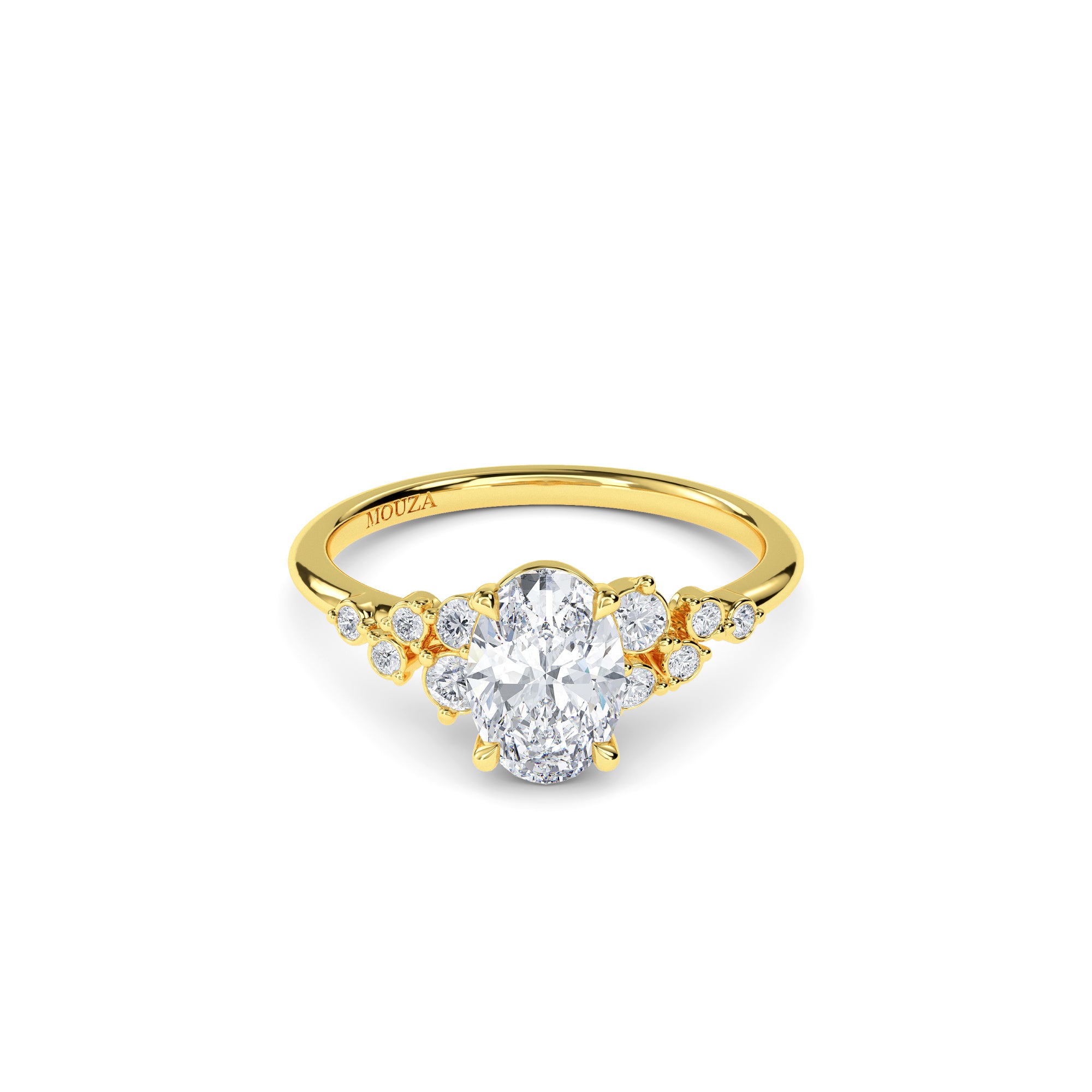 1.20ct Lab Grown Diamond Oval Trilogy Engagement Ring