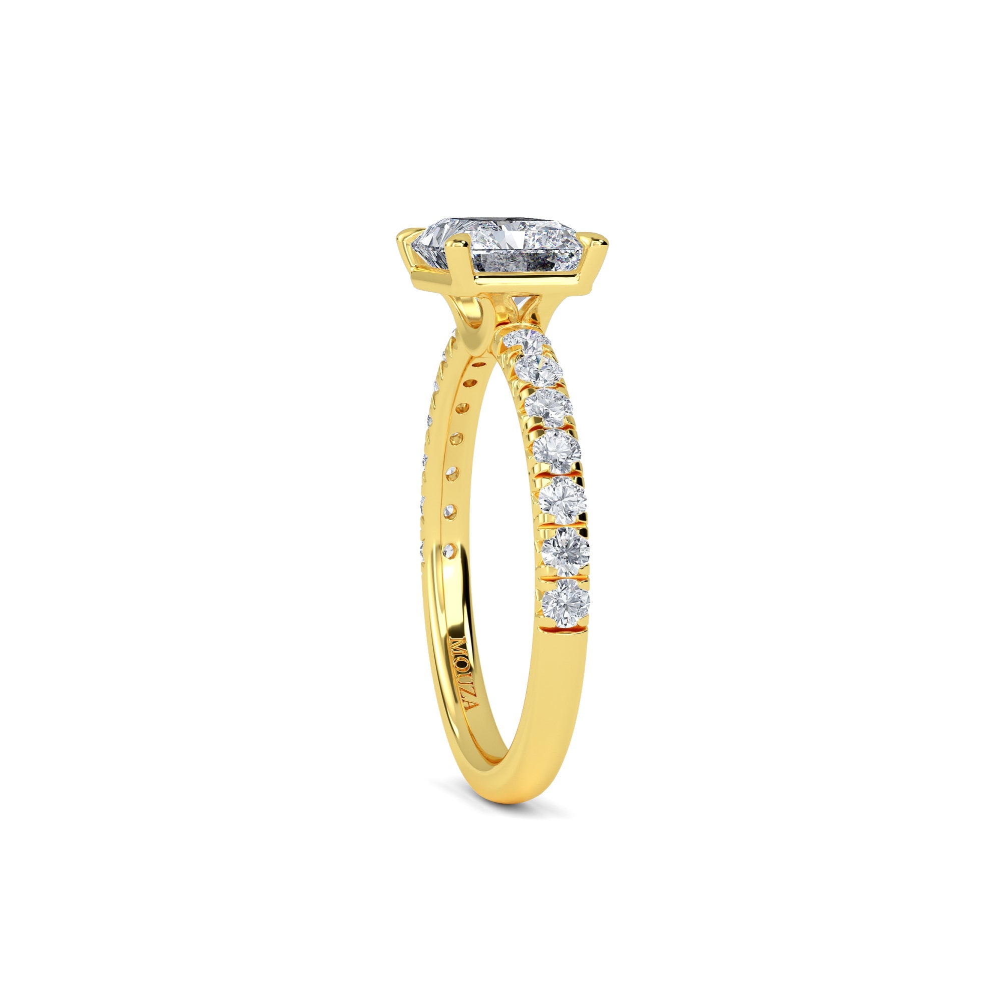 1.80ct Natural Diamond Radiant Cut Diamond Engagement Ring