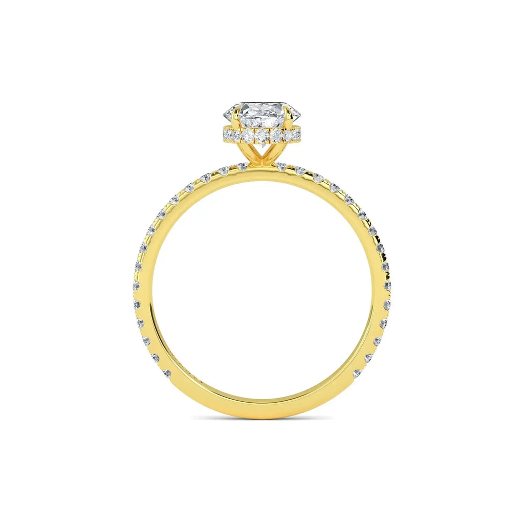 1.00ct Lab Grown Diamond Oval Hidden Halo Engagement Ring
