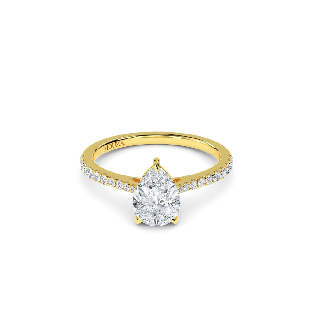 1.00ct Natural Diamond Pear Diamond Engagement Ring