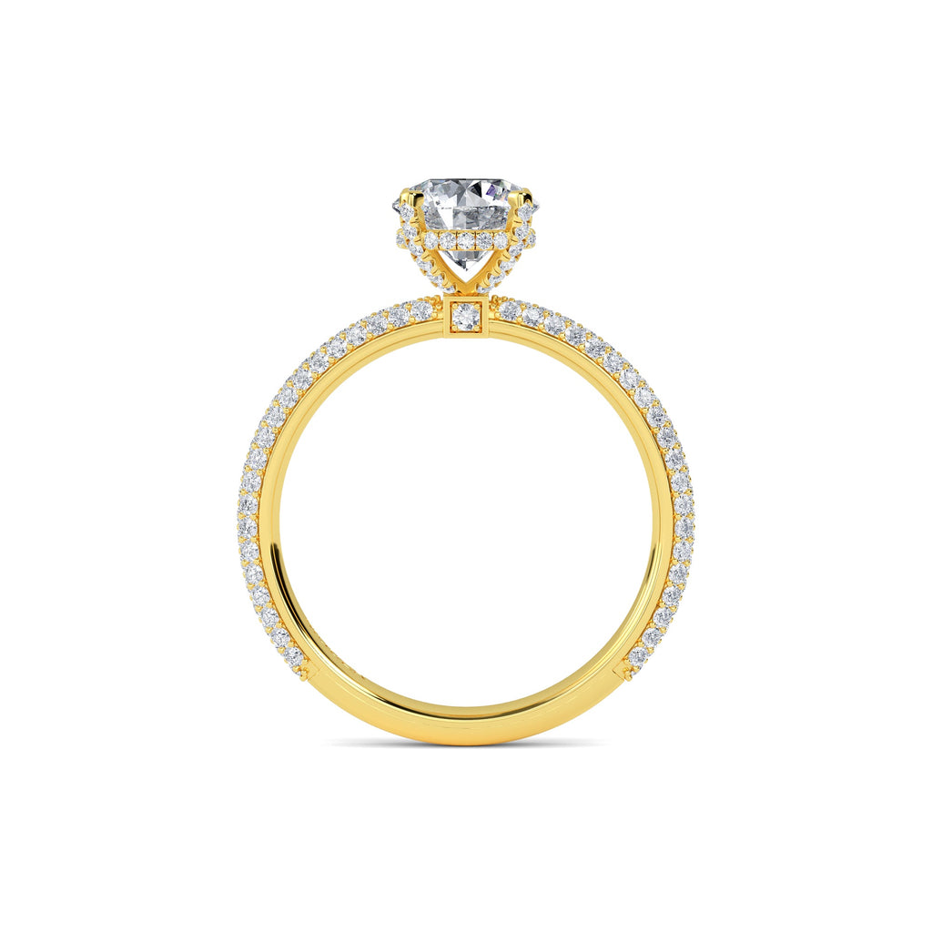 1.00ct Earth Mined Diamond Round Hidden Halo Engagement Ring
